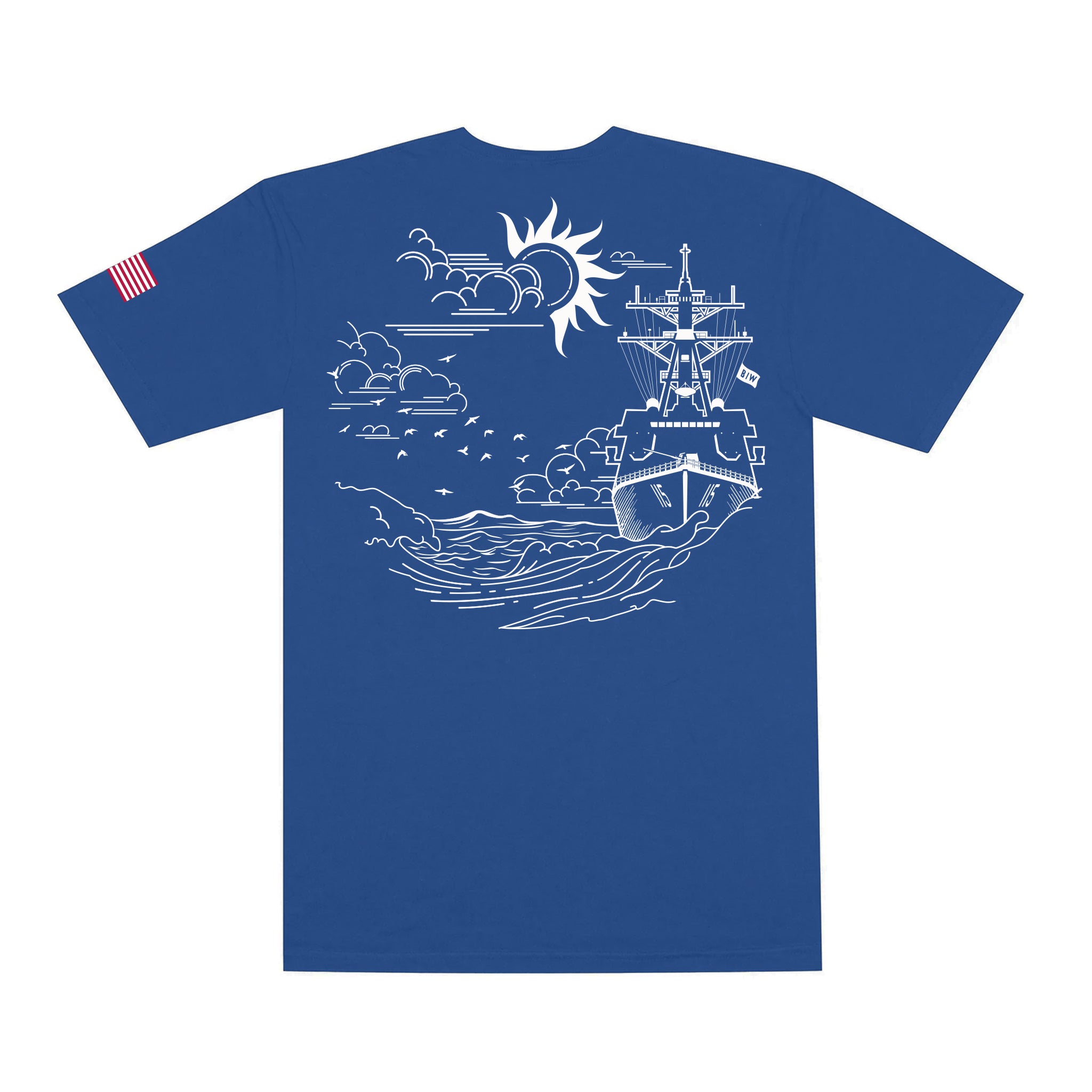Destroyer at Sea Tee - Royal Blue