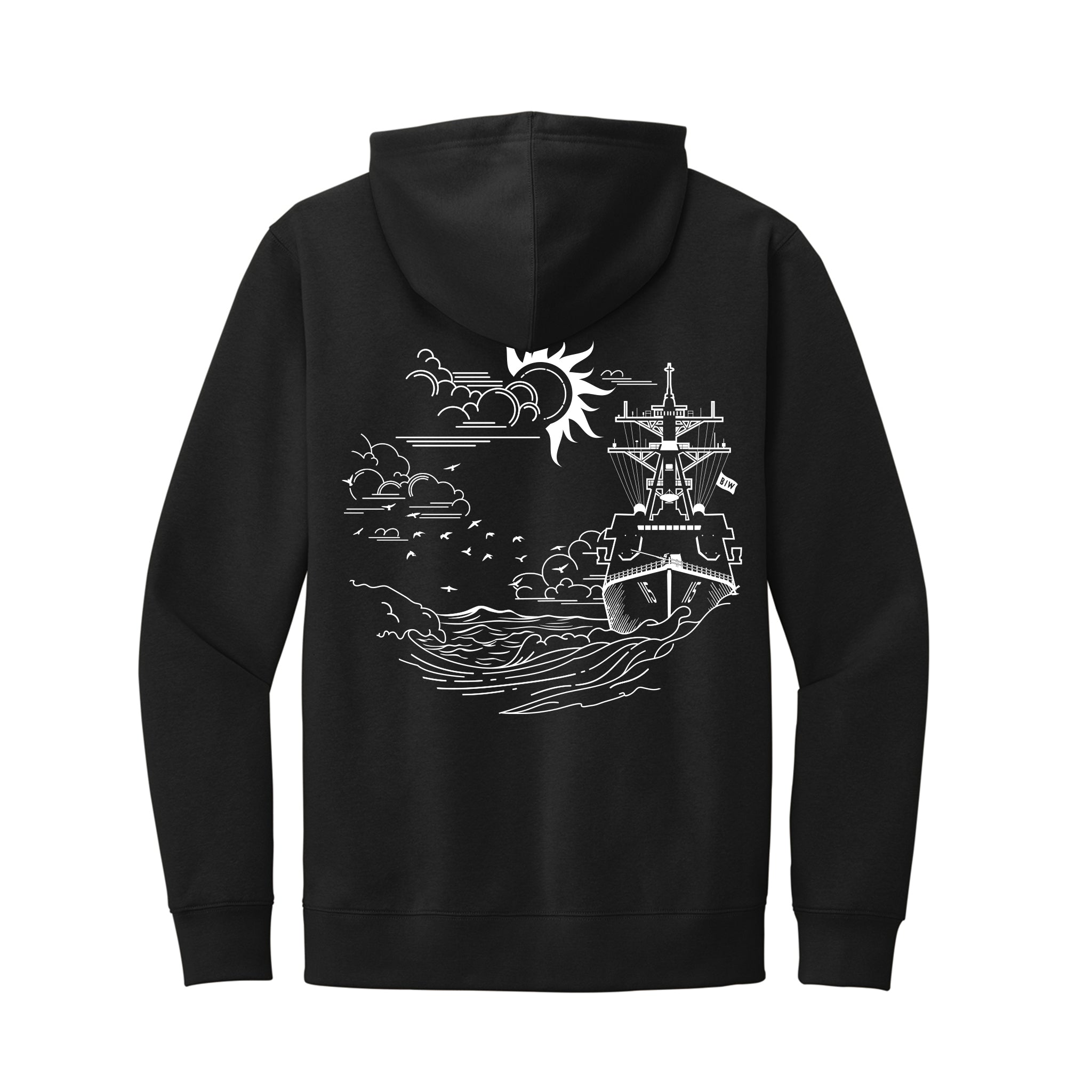 Destroyer at Sea Hoodie - Black