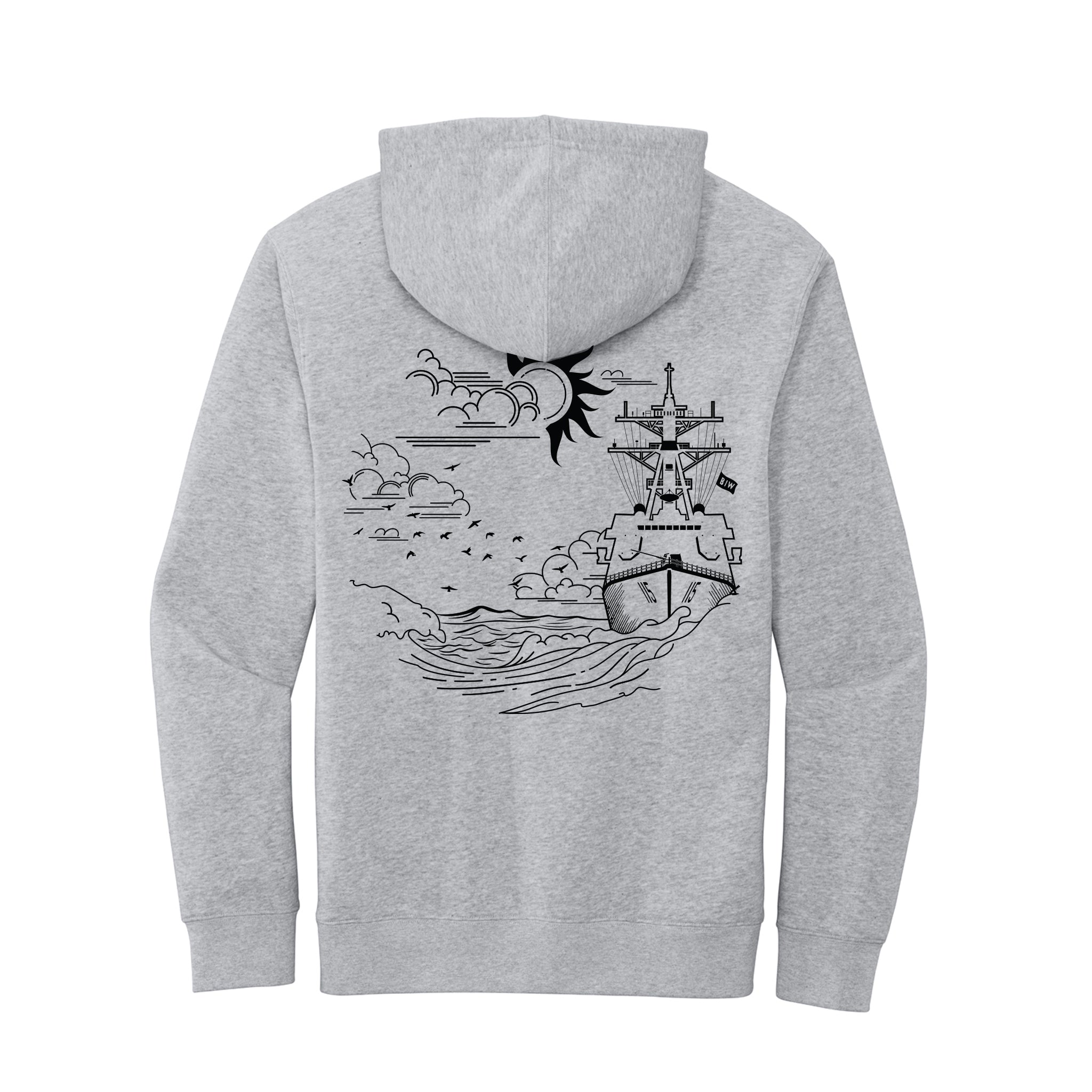 Destroyer at Sea Hoodie - Grey